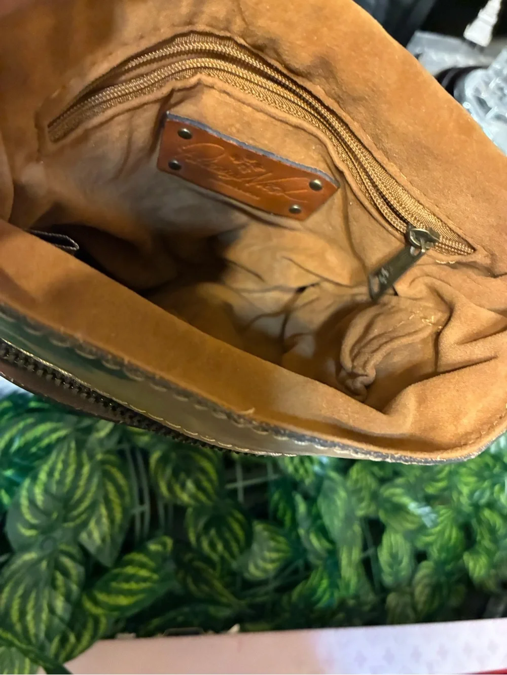 Leather Floral Crossbody Bag in Multicolor